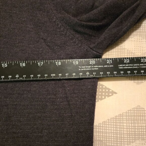 Joan Vass Sweater Womens Large Charcoal gray Toggle Shoulder Detail Soft Cozy - Picture 13 of 14